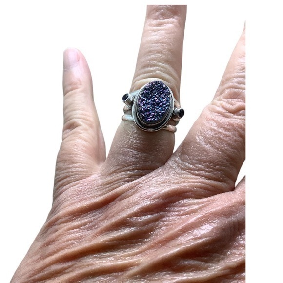 - Nicky Butler Sterling Silver Blue Druzy Ring
